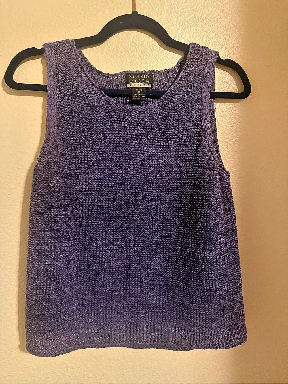 Sigrid Olsen Sleeveless Knit Tank Purple Medium